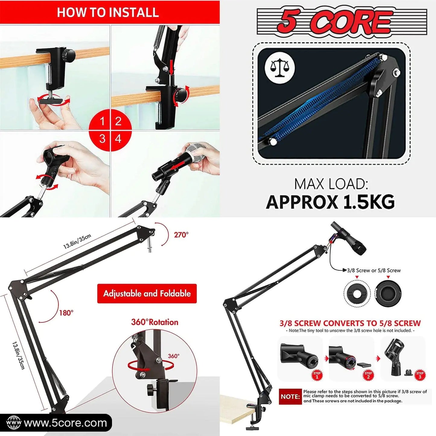 Microphone Boom Arm Stand